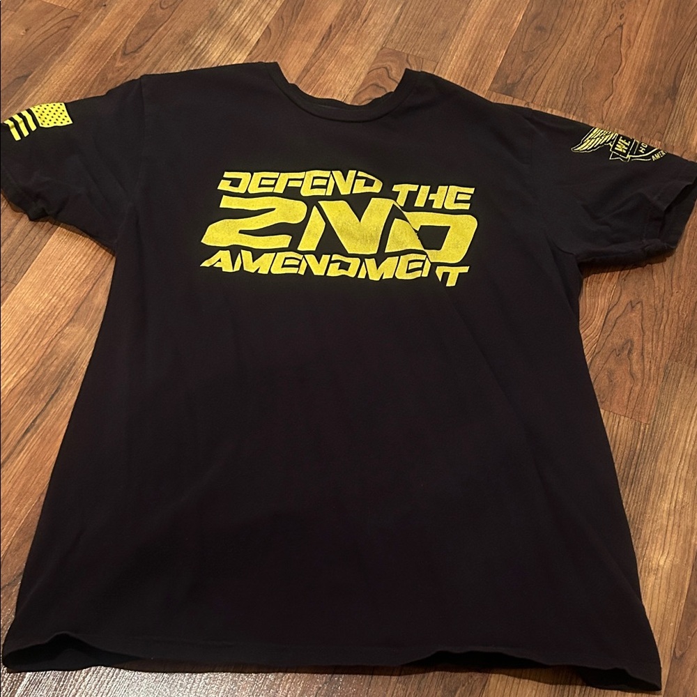 Black T-Shirt with Yellow 2nd Amendment!